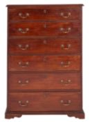 A George III mahogany 'tallboy' chest of drawers,
