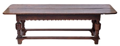 An oak refectory table,