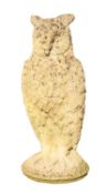 A reconstituted stone garden model of an owl,
