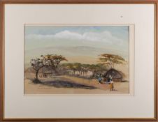 Contemporary School African village sce