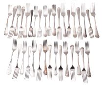 A collection of silver plated flatware,