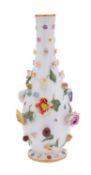 A Meissen porcelain bottle vase applied