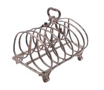 A Victorian silver seven bar toast rack,