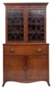 A George III mahogany and glazed secreta