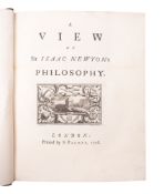 PEMBERTON, Henry. A View of St Isaac Newton's Philosophy, printed by S.