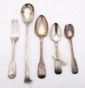 Four silver spoons, 362.g (12.