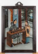 A Chinese reverse painting on glass, dep