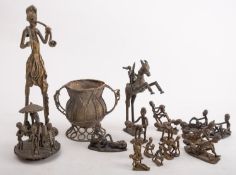 A collection of west African metal sculp