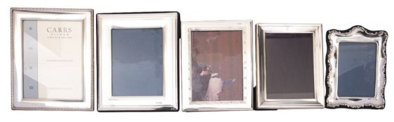 A large silver Elizabeth II photograph frame by Carr's of Sheffield, Sheffield 1983,