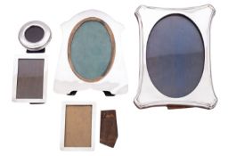 A George V silver and oak photograph frame by A. J.