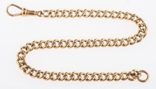 A curb bracelet, with a fixed swivel clasp, clasp & links marked 375, length approx. 20.5cm, 11.