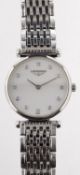 Longines La Grand Classique lady's stainless-steel wristwatch the round mother-of-pearl dial set