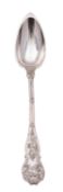 A French cast silver gravy spoon, maker's mark D over T.P (not traced), 1838-1973 1st standard (.