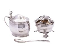 A George III silver mustard pot by Peter, Ann and William Bateman, London 1802, panelled oval form,