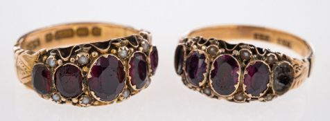 Two antique enclosed back rings,