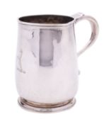 A George II West Country silver mug by Philip Elston, Exeter 1731, of straight sided form,