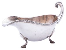 A George VI silver sauce boat by Viner's Ltd (Emile Viner),