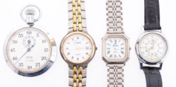 Smiths a braille stainless-steel wristwatch, the cream dial with raised dots for numerals,