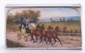 A late Victorian silver and enamel vesta case by Sampson Mordan & Co.