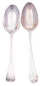 A George II silver Hanoverian pattern table spoon by Starling Wilford, London 1732,
