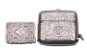 A Victorian silver combination vesta and cheroot holder case, makers mark poorly struck,