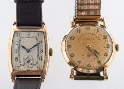 Two gold wristwatches P.