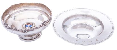 An Edward VII silver and enamel footed bowl by Adie Brothers Ltd,