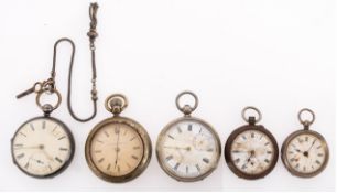 Arthur Wright, Liverpool a silver open-faced pocket watch the movement having a chain fusee,