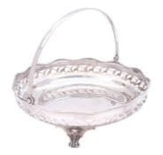 A George V silver swing handle fruit basket by Fenton Brothers Ltd, Sheffield 1919,