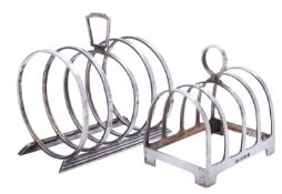 An Art Deco five bar silver toast rack by Gibson & Co Ltd (Belfast), London 1938, of hoop design,