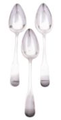 Three early 19th century Scottish Provincial Oar pattern table spoons by David Gray,