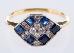 An Art Deco plaque ring,