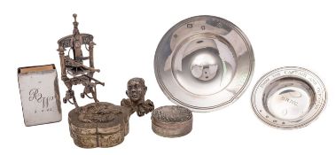 An Italian silver coloured model of a printing press by Leonardo Colombo, Varese post 1968 .