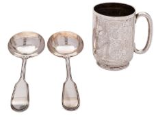 A late Victorian silver christening mug by Josiah Williams & Co.