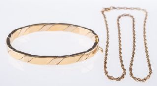 A twist bangle & chain,