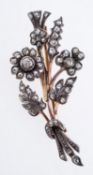 A Victorian flower and foliate spray brooch, set with old-cut diamonds, pin and safety catch,
