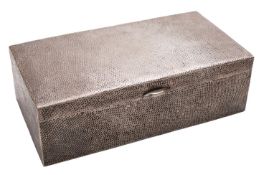 A large Chinese Export silver cigarette box by Luen Wo, Shanghai, circa 1880-1925,