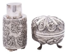 A Chinese Export silver tea caddy by Wang Hing, Hong Kong, Canton & Shanghai,