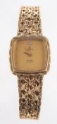 Omega De Ville, a 9ct yellow gold vintage ladies quartz wristwatch,