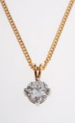 A diamond pendant and chain,