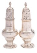 A pair of George VI silver caster by Hamilton & Co of Calcutta, London 1937,