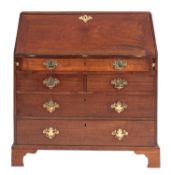A late George II mahogany bureau, mid 18