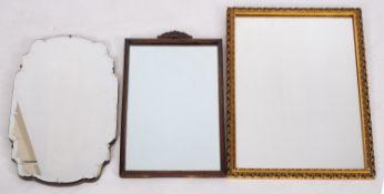 A 1930s rosewood framed rectangular wall