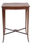 An Edwardian mahogany and line inlaid re