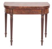A Regency mahogany card table, circa 181