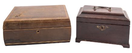 A George II mahogany tea caddy, mid 18th
