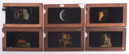 A group of six mahogany framed transfer