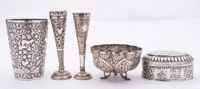 A late 19th century Dutch silver box markers mark rubbed, after 1814 .