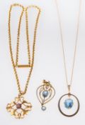 A group of three pendants, to include an