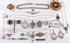 A mixed group of antique and vintage sil